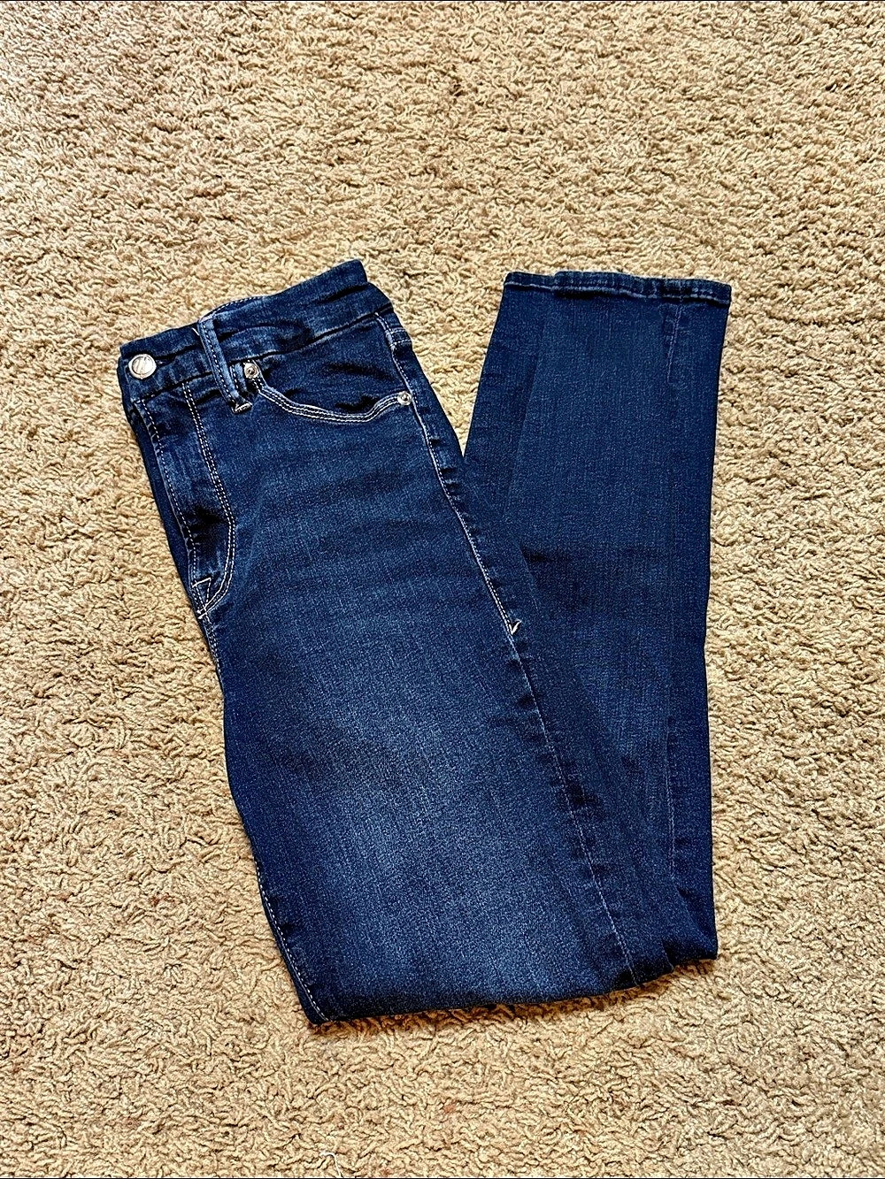 Good American Good Waist Skinny Jeans Pink Stitching Waist 28